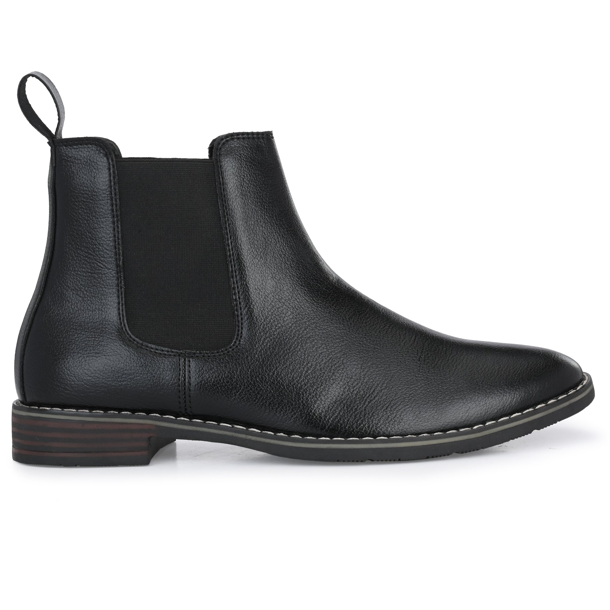 Black leather chelsea discount booties