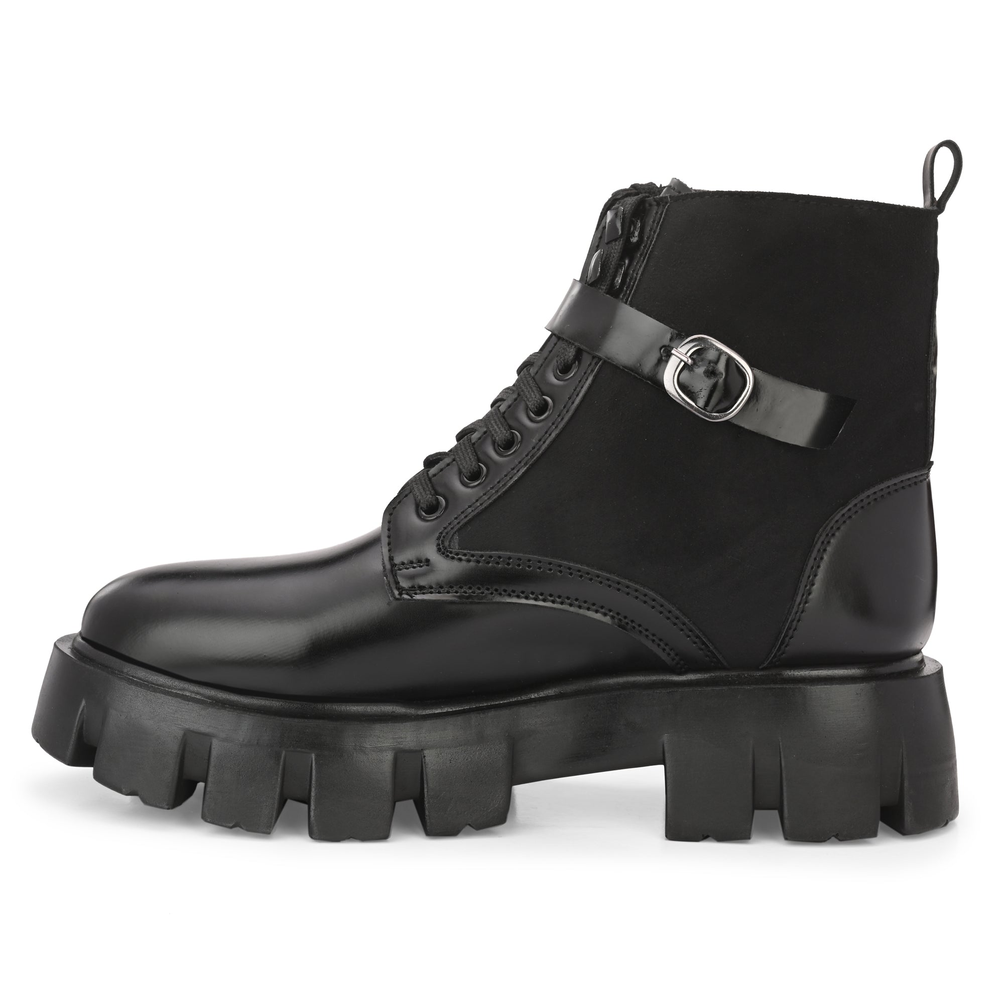 attitudist-black-velvet-upper-pocket-boots-for-men