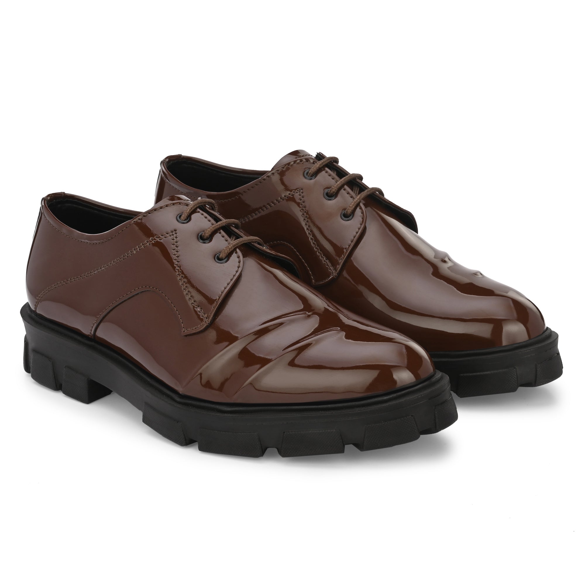 Formal Men 40 Number Tan Derby Leather Shoes