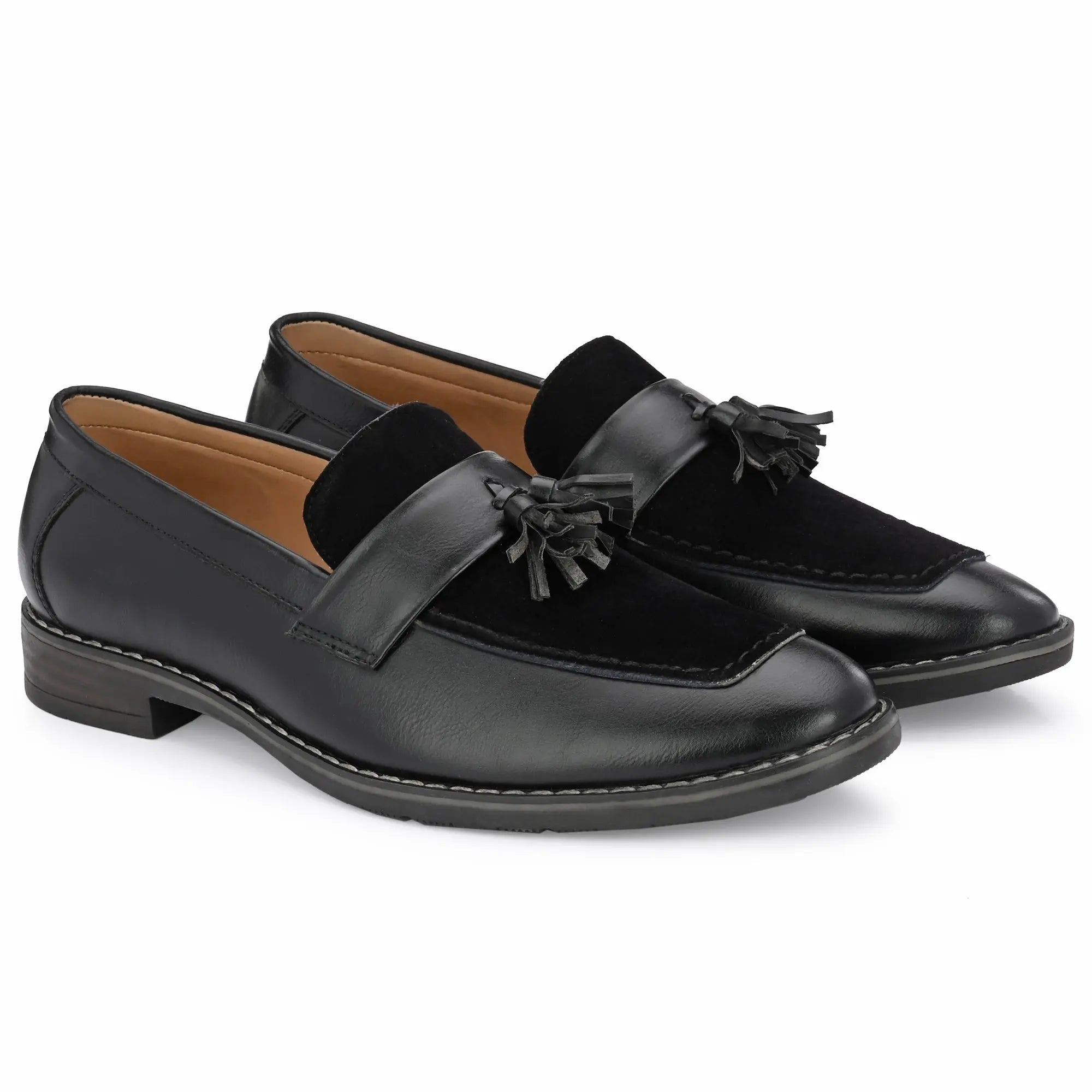 Mens black tassel on sale shoes