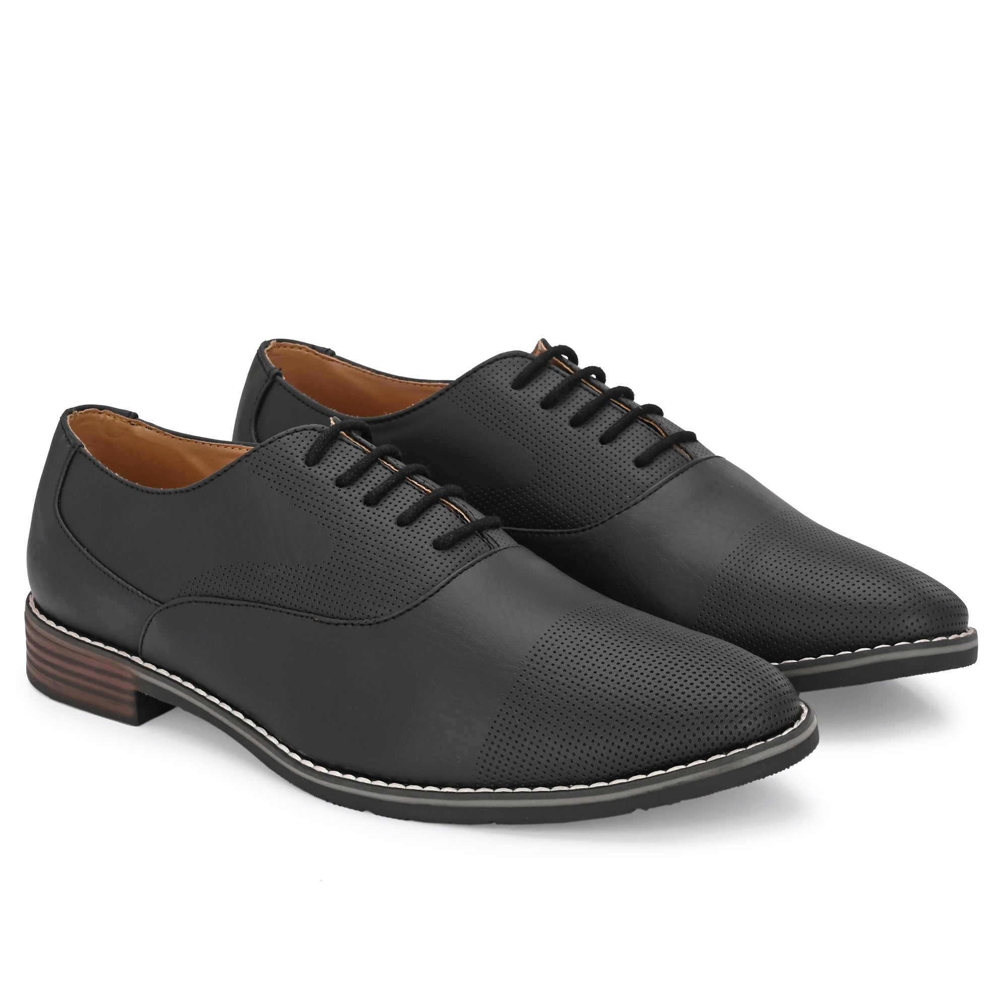 Plain black store dress shoes