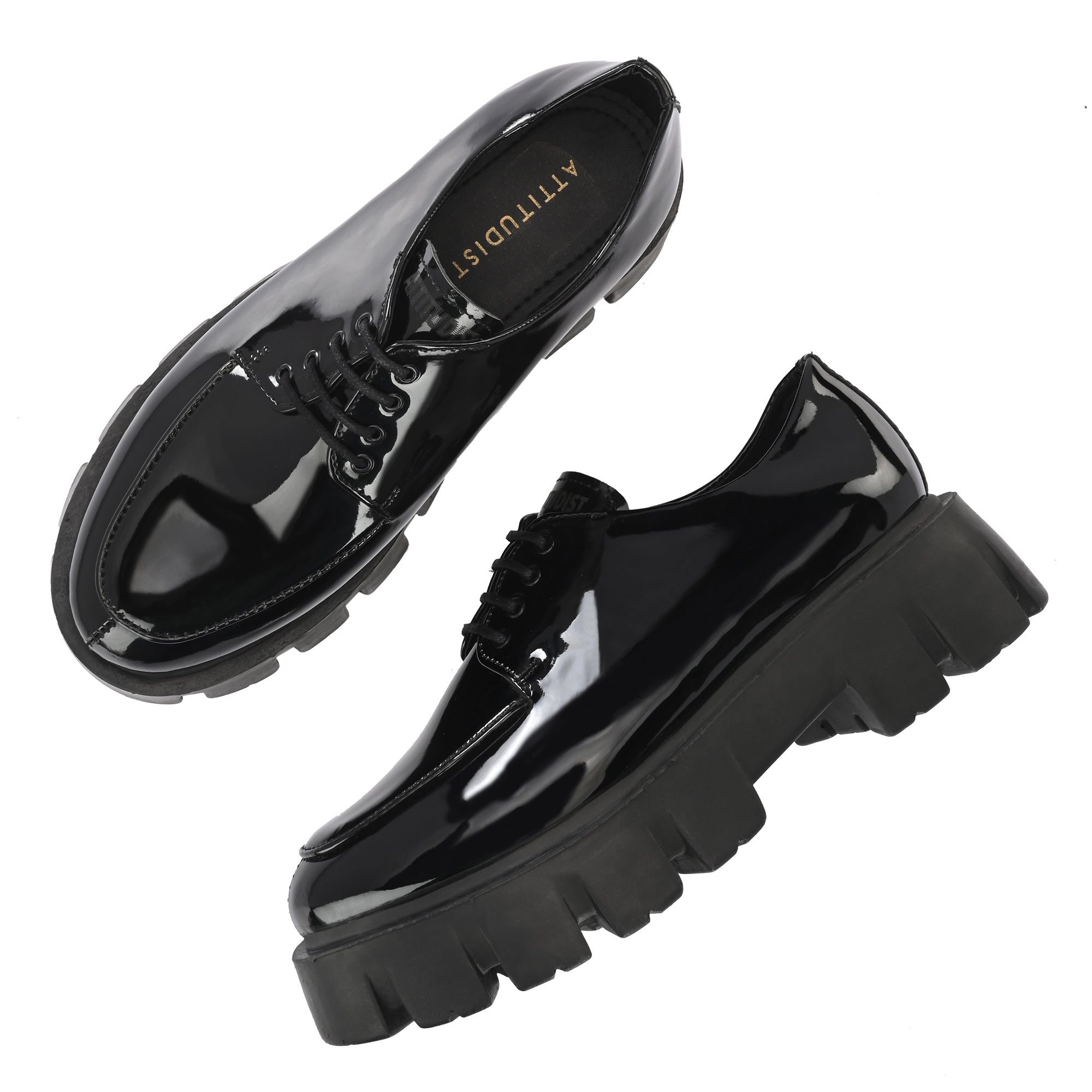 Men's glossy black store shoes