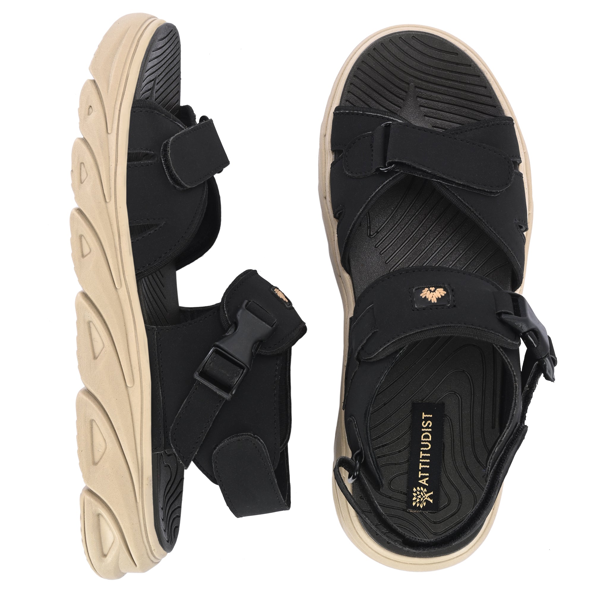 SHOPGLOBBO INTERNATIONAL | Roadster Men Black Solid Shoe-Style Sandals