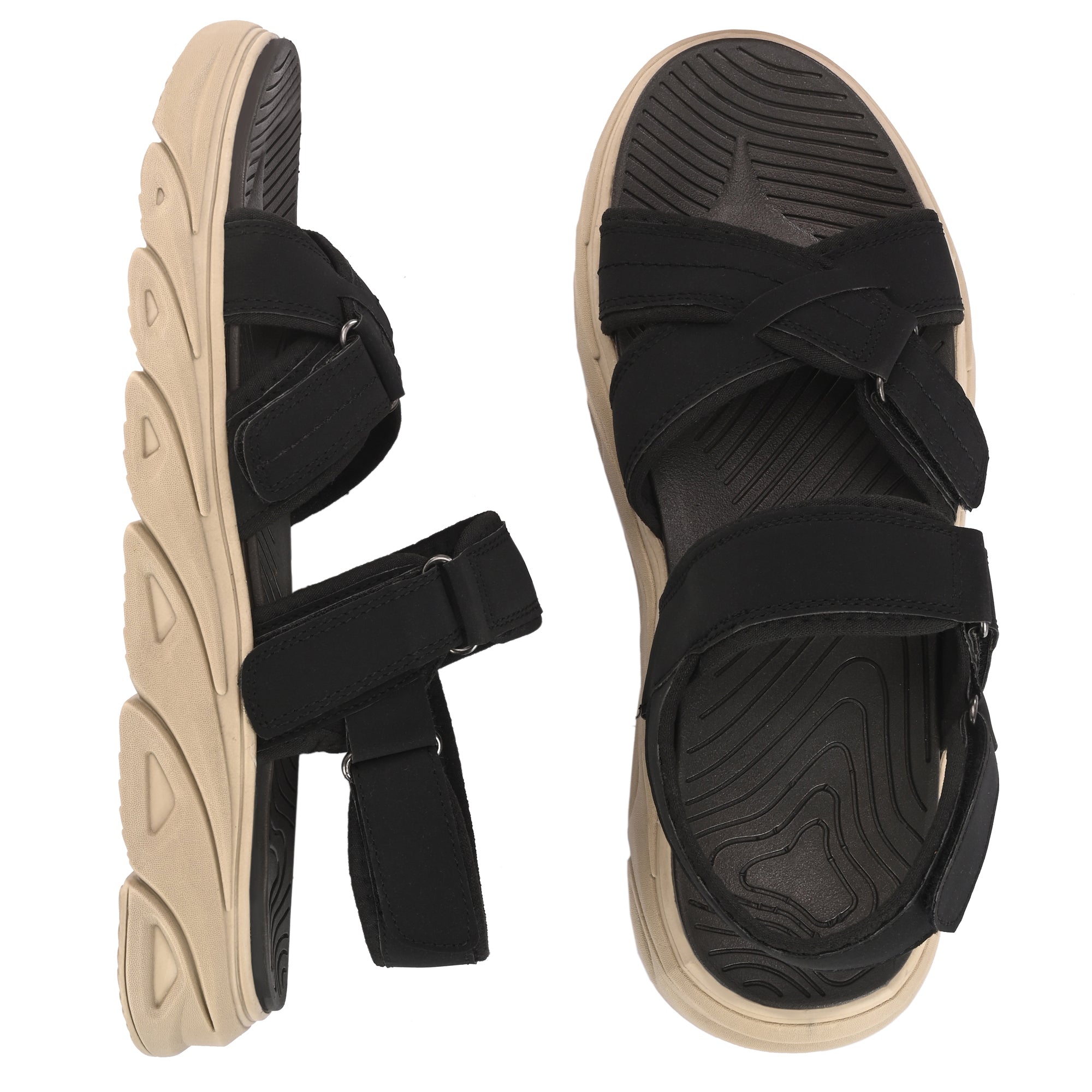 Buy United Colors Of Benetton Men Grey & Black Sports Sandals - Sports  Sandals for Men 2585537 | Myntra