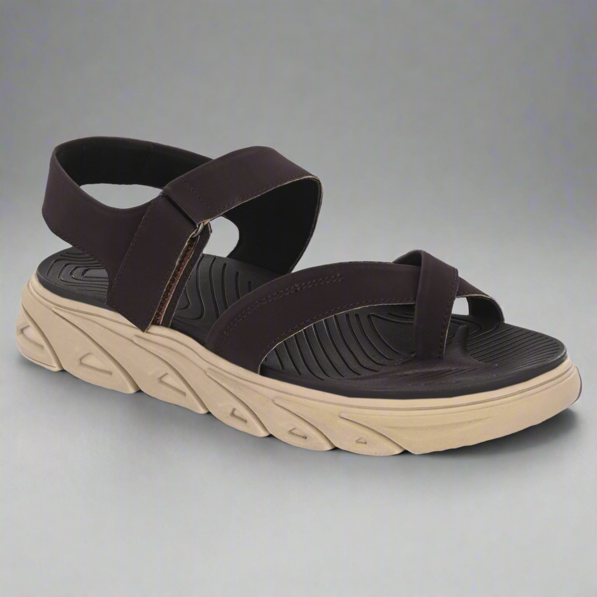 Attitudist Unisex Handcrafted Brown Sports Sandal