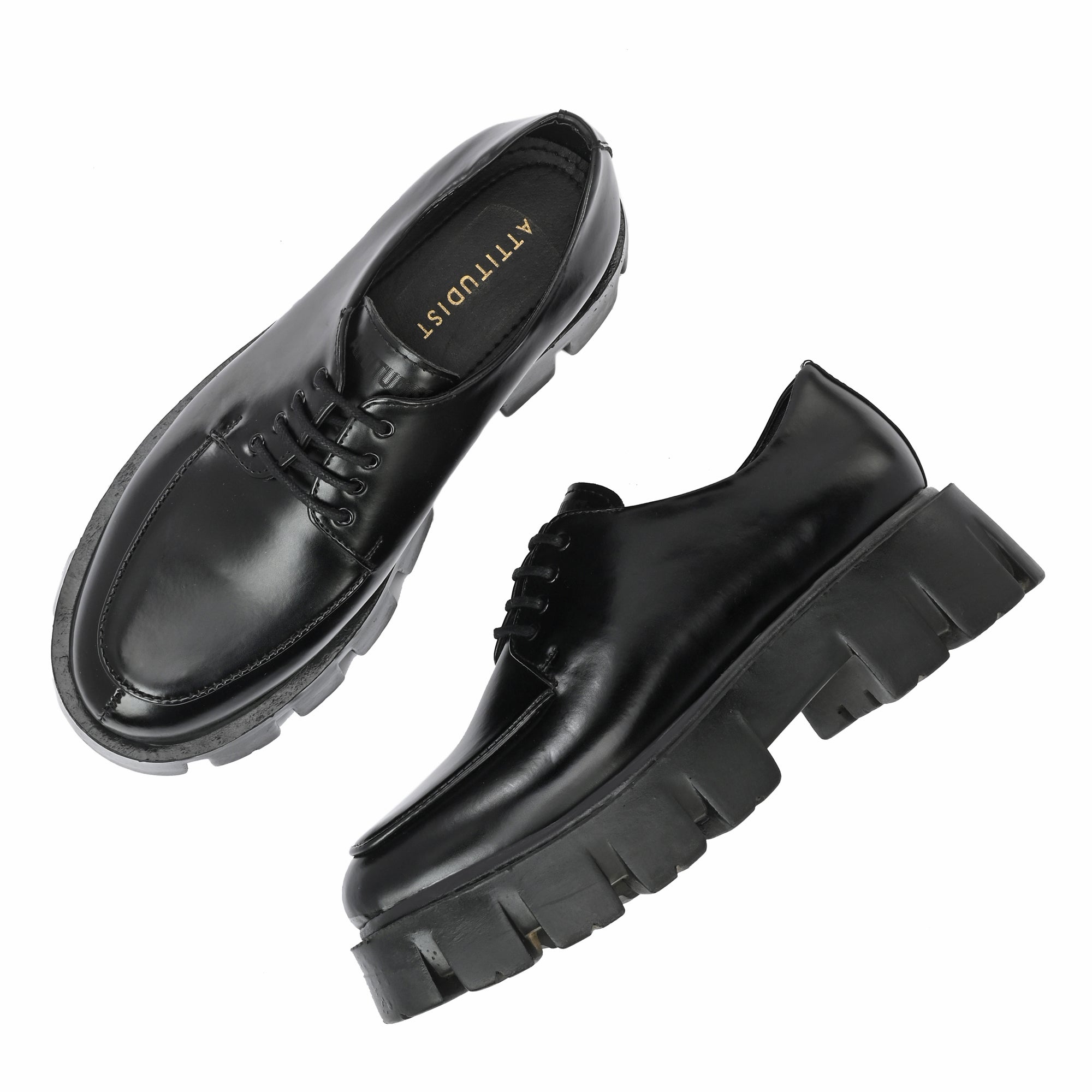 Patent-leather Derby shoes