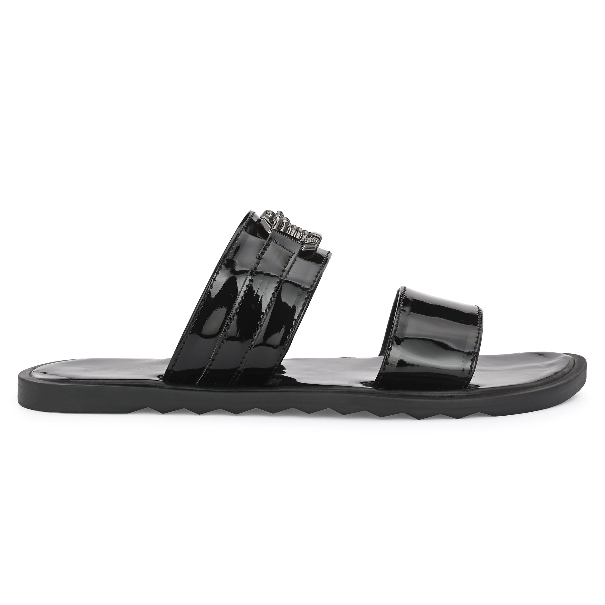 attitudist-glossy-black-double-strap-stylish-slippers-for-men