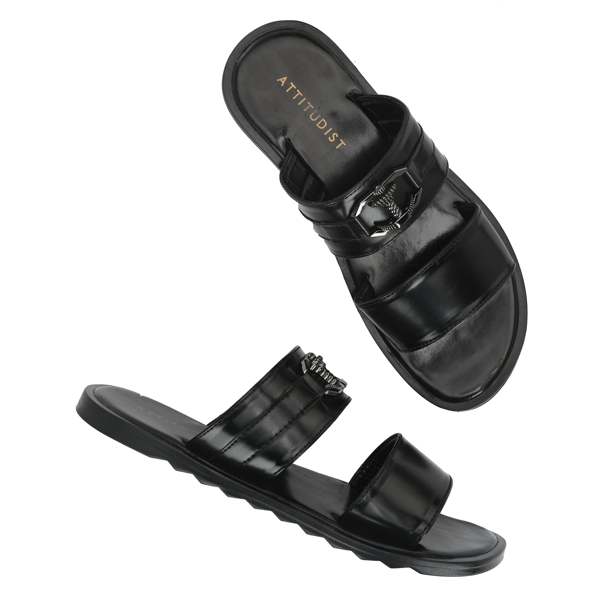attitudist-black-double-strap-stylish-slippers-for-men