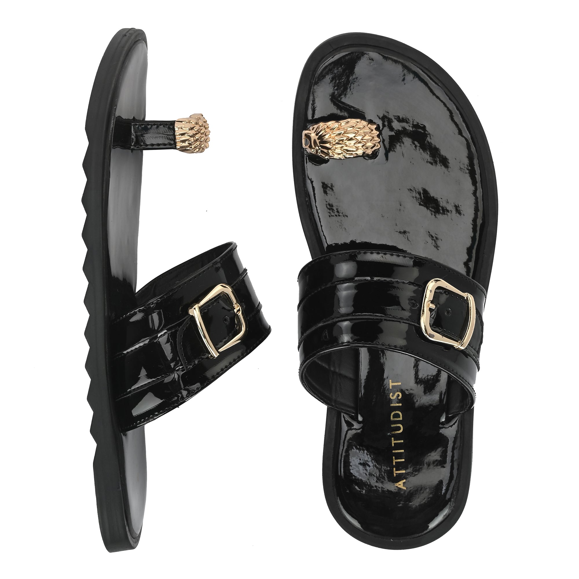 attitudist-glossy-black-clip-toe-stylish-ethnic-slippers-for-men
