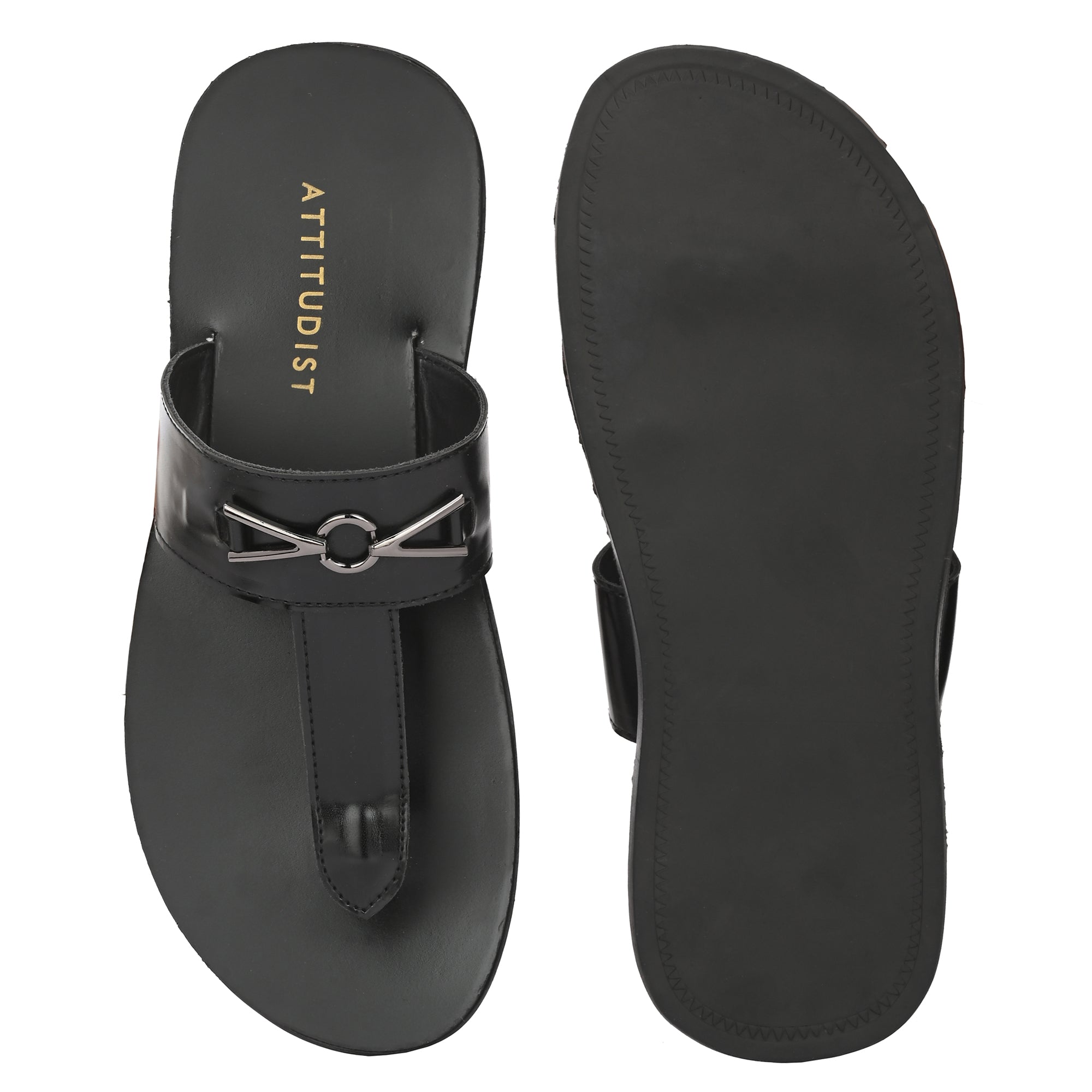 attitudist-black-kolhapuri-slippers-with-silver-brooch