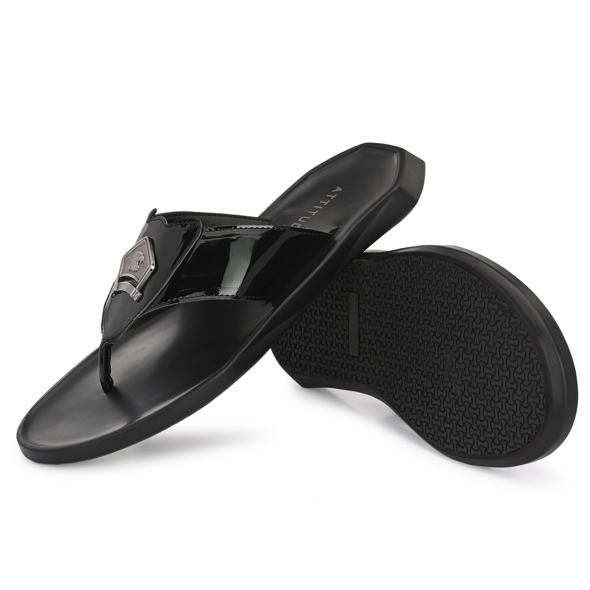 attitudist-glossy-black-stylish-thong-slippers-for-men
