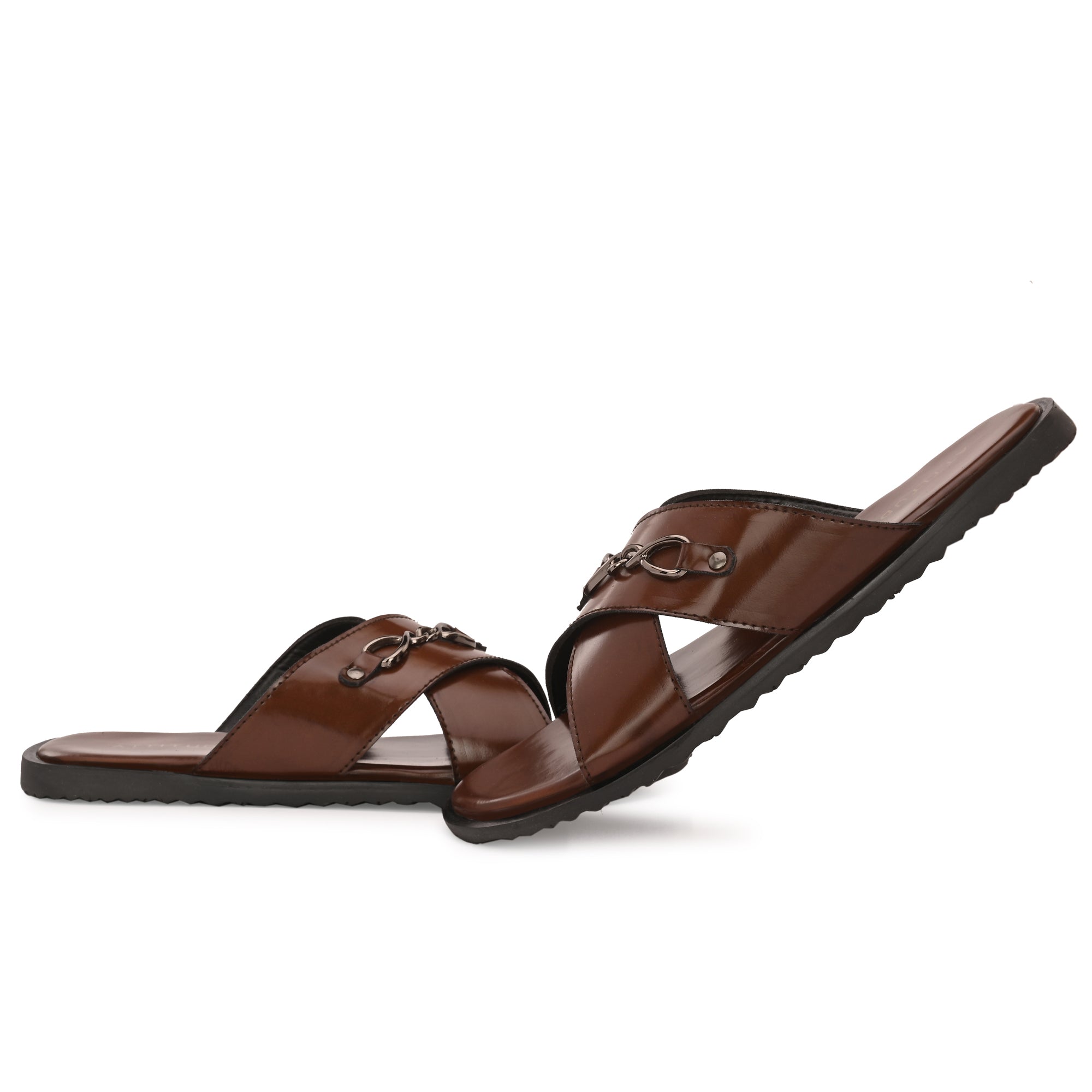 attitudist-brown-cross-over-slippers-for-men-with-silver-brooch